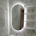 14. Apvalintas foninis + rėmelis veidrodis 14. APVALINTAS FONINIS+RĖMELIS - Veidrodis - Įvairūs veidrodžiai