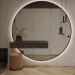 26. apvalus veidrodis dekoratyviniu rėmeliu ir apšvietimu - veidrodis - veidrodžiai